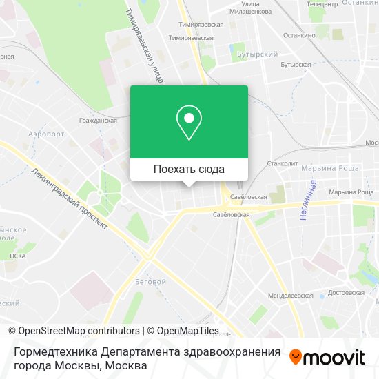Карта Гормедтехника Департамента здравоохранения города Москвы