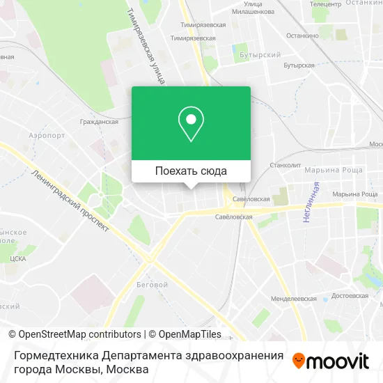 Карта Гормедтехника Департамента здравоохранения города Москвы