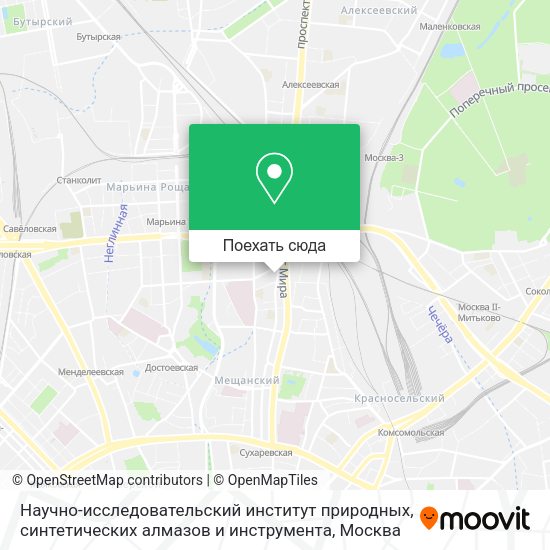 Карта Научно-исследовательский институт природных, синтетических алмазов и инструмента
