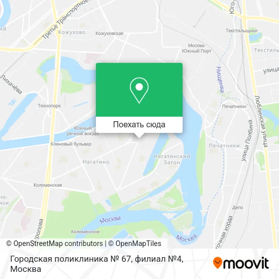 Карта Городская поликлиника № 67, филиал №4