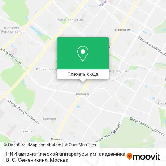 Карта НИИ автоматической аппаратуры им. академика В. С. Семенихина