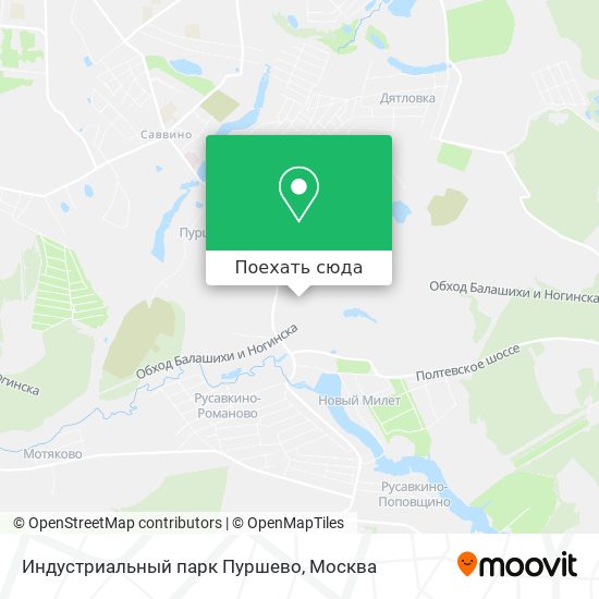 Карта Индустриальный парк Пуршево