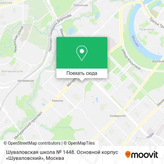 Карта Шуваловская школа № 1448. Основной корпус «Шуваловский»
