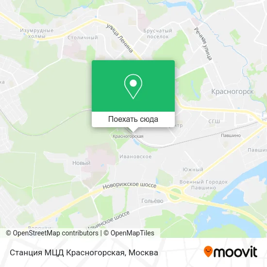 Карта Станция МЦД Красногорская