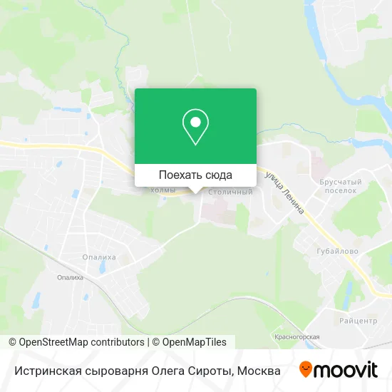 Карта Истринская сыроварня Олега Сироты