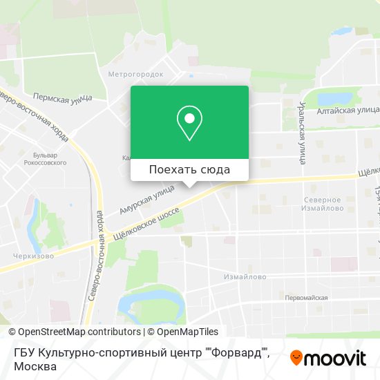 Карта ГБУ Культурно-спортивный центр ""Форвард""