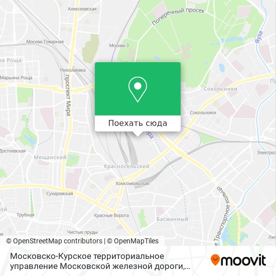 Карта Московско-Курское территориальное управление Московской железной дороги