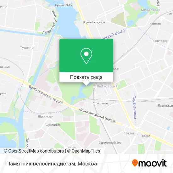 Карта Памятник велосипедистам