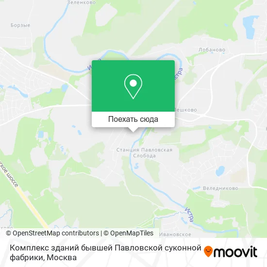Карта Комплекс зданий бывшей Павловской суконной фабрики