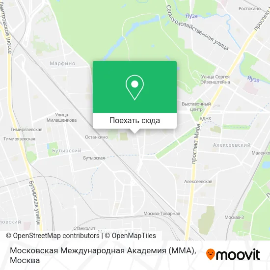 Карта Московская Международная Академия (ММА)