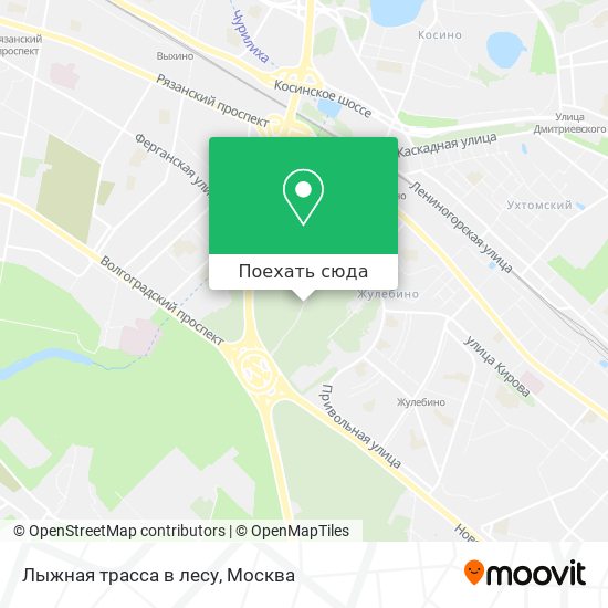 Карта Лыжная трасса в лесу