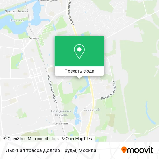 Карта Лыжная трасса  Долгие Пруды