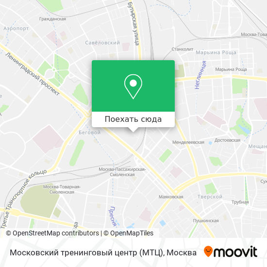 Карта Московский тренинговый центр (МТЦ)