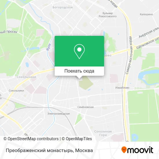 Карта Преображенский монастырь
