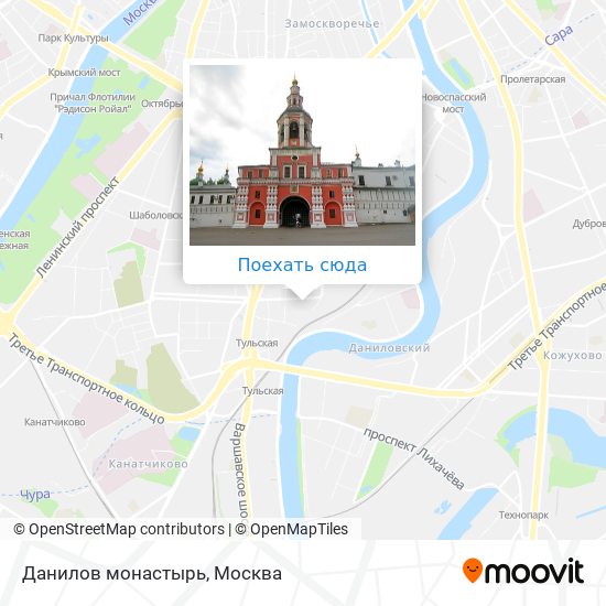 Карта Данилов монастырь