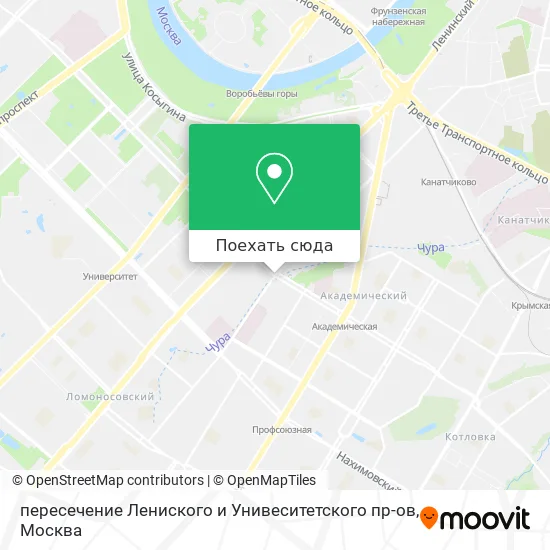Карта пересечение Лениского и Унивеситетского пр-ов