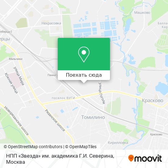 Карта НПП «Звезда» им. академика Г.И. Северина
