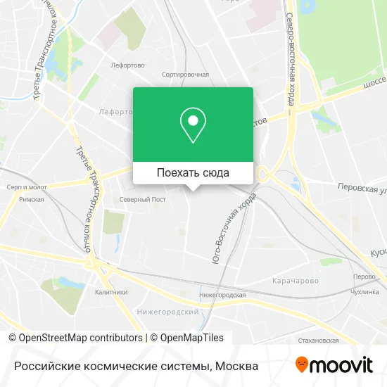 Карта Российские космические системы