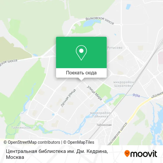 Карта Центральная библиотека им. Дм. Кедрина
