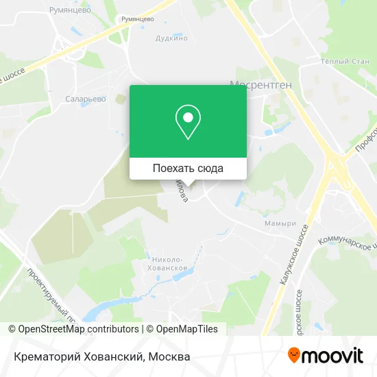 Карта Крематорий Хованский