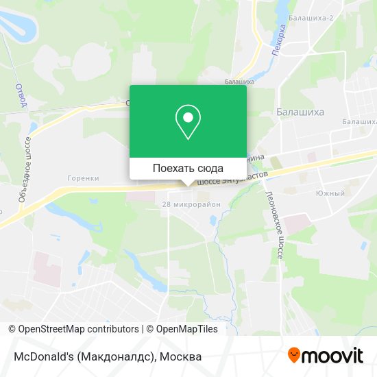 Карта McDonald's (Макдоналдс)