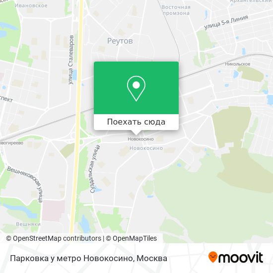 Карта Парковка у метро Новокосино