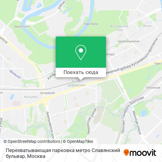 Карта Перехватывающая парковка метро Славянский бульвар
