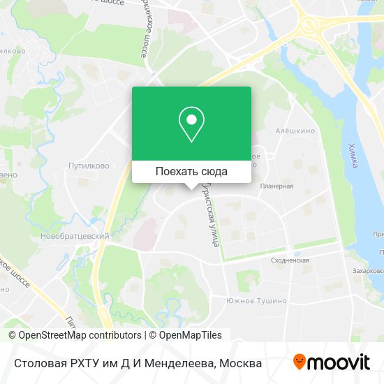 Карта Столовая РХТУ им Д И Менделеева