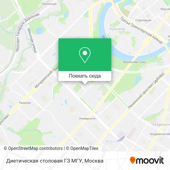 Карта Диетическая столовая ГЗ МГУ