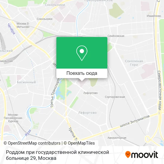 Карта Роддом при государственной клинической больнице 29