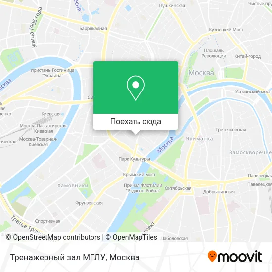 Карта Тренажерный зал МГЛУ