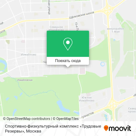 Карта Спортивно-физкультурный комплекс «Трудовые Резервы»
