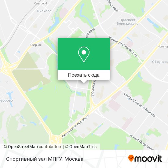 Карта Спортивный зал МПГУ