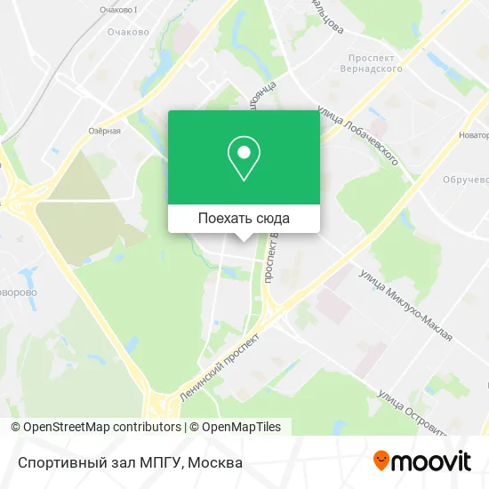 Карта Спортивный зал МПГУ