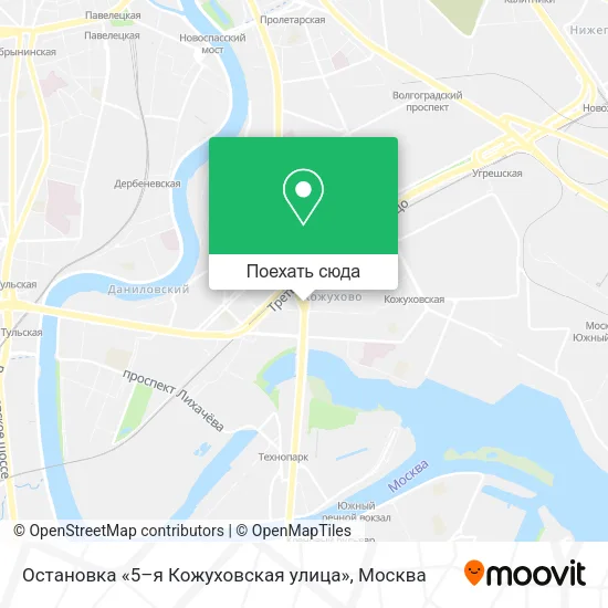Карта Остановка «5–я Кожуховская улица»