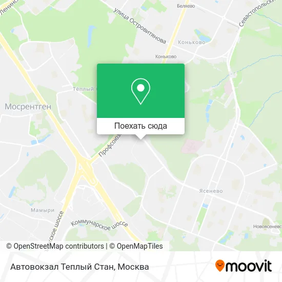 Карта Автовокзал Теплый Стан