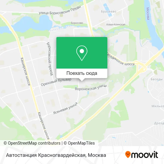Карта Автостанция Красногвардейская