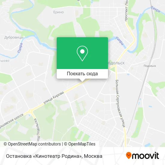 Карта Остановка «Кинотеатр Родина»