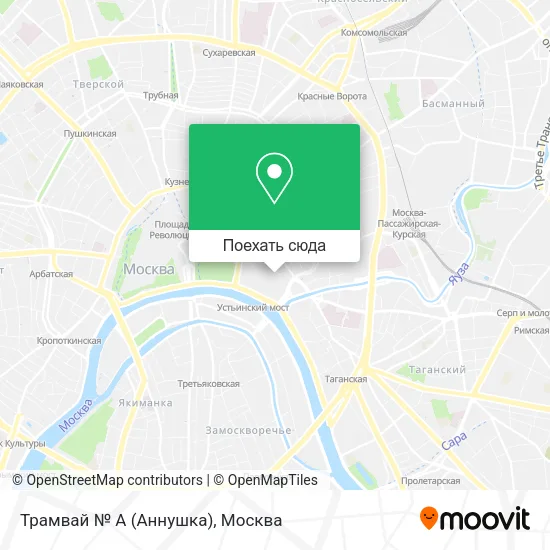 Карта Трамвай № А (Аннушка)