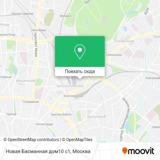 Карта Новая Басманная  дом10 с1