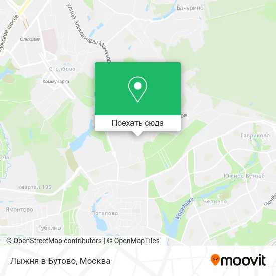 Карта Лыжня в Бутово