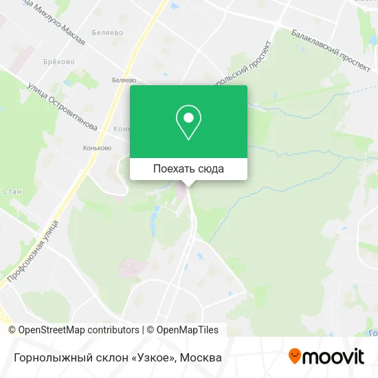 Карта Горнолыжный склон «Узкое»