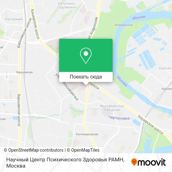 Карта Научный Центр Психического Здоровья РАМН