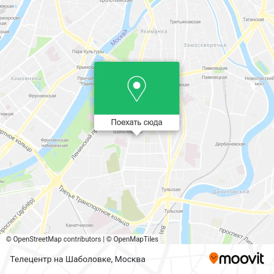 Карта Телецентр на Шаболовке