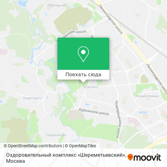 Карта Оздоровительный комплекс «Шереметьевский»