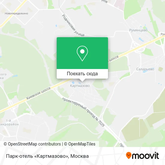 Карта Парк-отель «Картмазово»