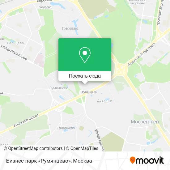 Карта Бизнес-парк «Румянцево»