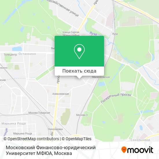 Карта Московский Финансово-юридический Университет МФЮА
