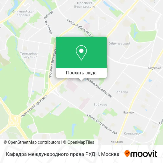 Карта Кафедра международного права РУДН