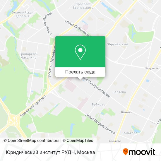 Карта Юридический институт РУДН